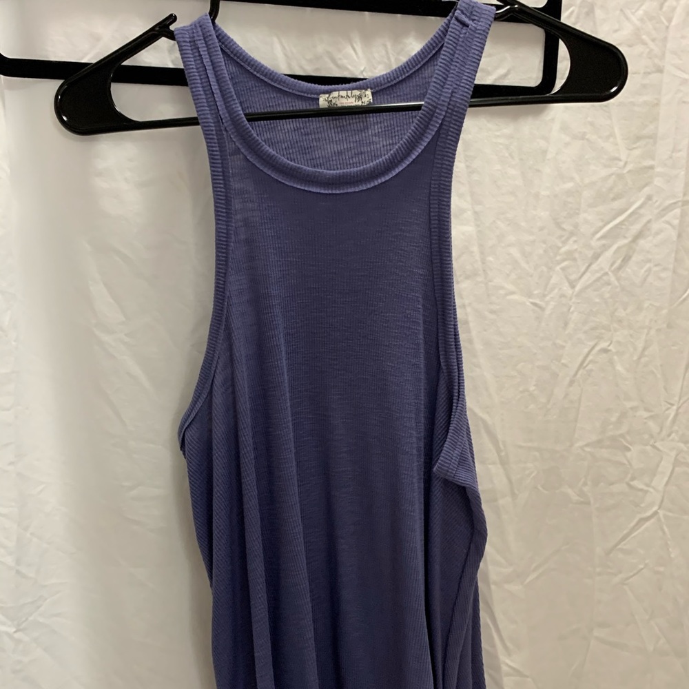 Free People flowy muscle tank blue ribbed